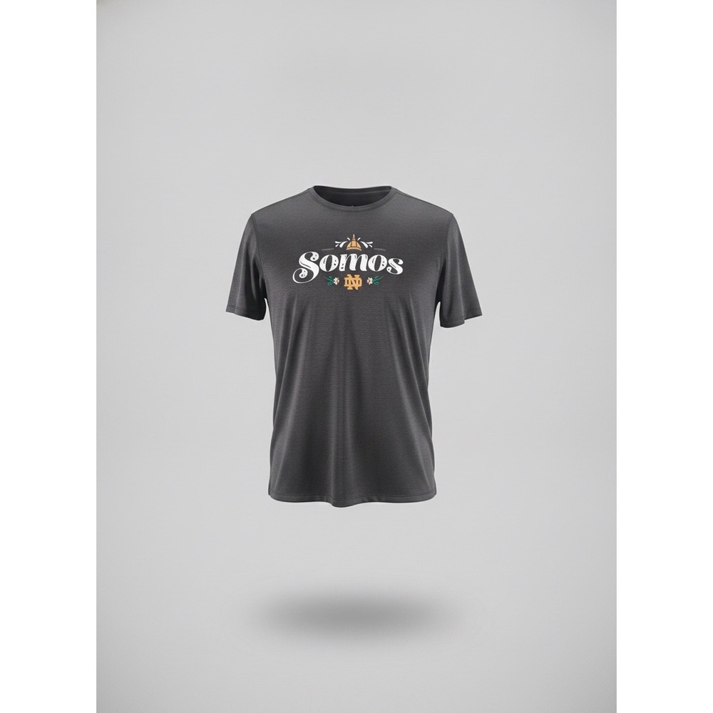 Under Armour Notre Dame Somos T-Shirt Mens Medium Grey Heather Loose Fit Athleti